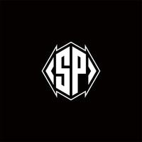 sp logo monogramma con scudo forma disegni modello vettore