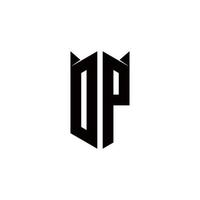 dp logo monogramma con scudo forma disegni modello vettore
