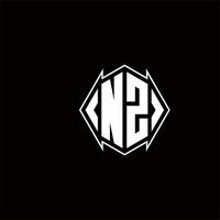 nz logo monogramma con scudo forma disegni modello vettore