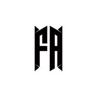 fa logo monogramma con scudo forma disegni modello vettore