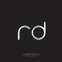 rd iniziale lettera Diviso minuscolo logo moderno monogramma modello isolato su nero bianca vettore