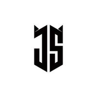 js logo monogramma con scudo forma disegni modello vettore