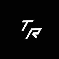 tr logo monogramma con su per giù stile moderno design modello vettore
