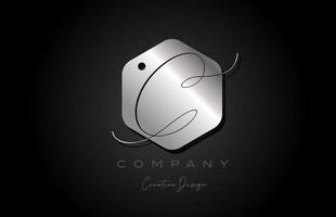 argento grigio c alfabeto lettera logo icona design con metallo e elegante stile. creativo poligono modello per attività commerciale e azienda vettore