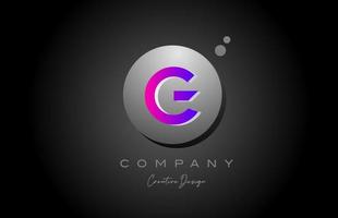 g sfera alfabeto lettera logo icona design con punto. rosa grigio creativo modello per azienda e attività commerciale vettore