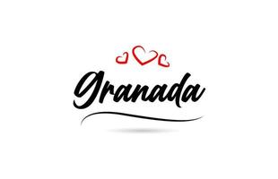 granada europeo città tipografia testo parola con amore. mano lettering stile. moderno calligrafia testo vettore