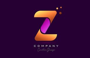 z rosa giallo alfabeto lettera logo icona design. creativo modello per attività commerciale e azienda vettore