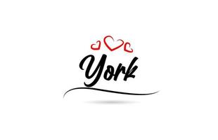 York europeo città tipografia testo parola con amore. mano lettering stile. moderno calligrafia testo vettore