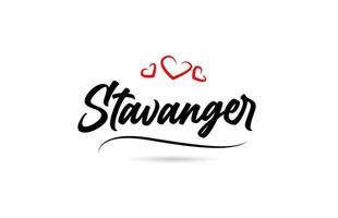 Stavanger europeo città tipografia testo parola con amore. mano lettering stile. moderno calligrafia testo vettore