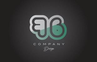 76 verde grigio numero logo icona design. creativo modello per azienda e attività commerciale vettore