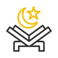 Corano icona duocolor grigio giallo stile Ramadan illustrazione vettore elemento e simbolo Perfetto.