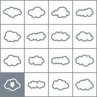 impostato di icone di nuvole. un' vettore illustrazione