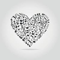 cuore raccolto a partire dal musicale Appunti vettore