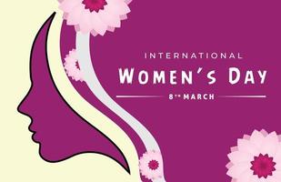 internazionale Da donna giorno saluto carta design. 8 ° marzo, Da donna giorno sfondo design con donna viso e carta arte. vettore illustrazione