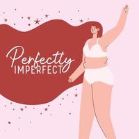 donna perfettamente imperfetta plus size in biancheria intima con disegno vettoriale capelli rossi