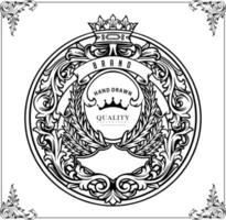 classico distintivo turbinii floreale elegante ornamento schema vettore