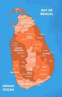 nazione carta geografica di sri lanka vettore