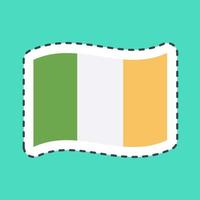etichetta linea tagliare Irlanda bandiera. st. Patrick giorno celebrazione elementi. bene per stampe, manifesti, logo, festa decorazione, saluto carta, eccetera. vettore