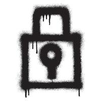 graffiti lucchetto icona con nero spray dipingere. vettore illustrazione