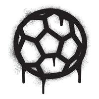 calcio palla icona graffiti con nero spray dipingere. vettore illustrazione