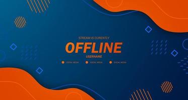 moderno salvaschermo di sfondo streaming offline gioco fluido arancione con stile memphis vettore