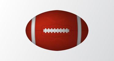 Palla ovale 3d per rugby o gioco di sport isolato football americano vettore