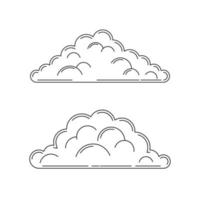 vettore lineare nuvole variazioni. isolato schema nuvole schizzo su bianca sfondo