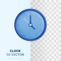 semplice orologio cartone animato vettore illustrazione nel 3d lucido e plastica stile. per educativo e apprendimento scopi. attività commerciale e finanza come come orari, ordini del giorno e eventi.