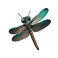 carino libellula cartone animato stile vettore