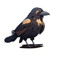 carino corvo cartone animato stile vettore