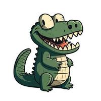 carino alligatore cartone animato stile vettore