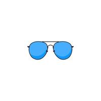 un' blu occhiali da sole con un' bianca sfondo vettore