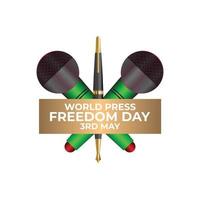 disegno grafico vettoriale giornata mondiale della libertà di stampa con penna e microfono