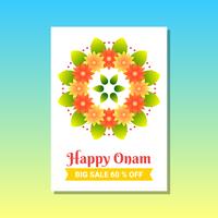 Happy Onam Creative Banner promozionali per South India Harvest Festival vettore