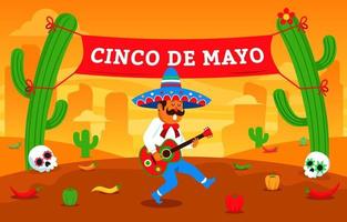 celebra il festival del cinco de mayo vettore