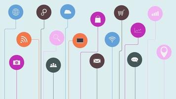 Internet Rete connessione con sociale media comunicazione concetto. vettore illustrazione.