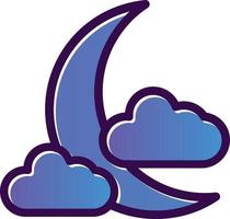 nube Luna vettore icona design