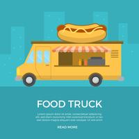 Illustrazione di vettore di camion di cibo piatto