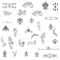 ornamentale regola Linee nel diverso disegno, decorativo divisori, turbine elementi, angolo disegno, vettore grafico elementi per design vettore elementi