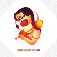 illustrazione di signore hanuman per hanuman jayanti Festival carta sfondo vettore