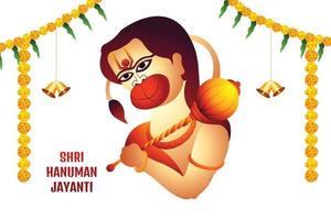 felice hanuman jayanti su signore hanuman celebrazione illustrazione sfondo vettore