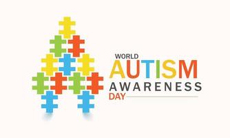 mondo autismo consapevolezza giorno aprile 2. modello per sfondo, striscione, carta, manifesto vettore