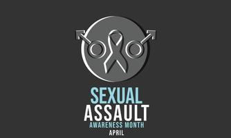 aprile è sessuale assalto consapevolezza mese. modello per sfondo, striscione, carta, manifesto vettore