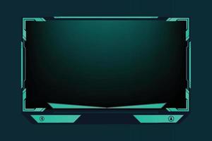 futuristico gioco copertura vettore per schermo pannelli con colorato pulsanti. vivere streaming copertura decorazione per in linea giocatori. verde vivere ruscello copertura design con disconnesso schermo sezione.