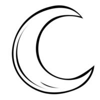 nero e bianca mano disegnato mezzaluna Luna. vettore illustrazione