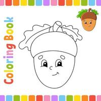 colorazione libro per bambini. allegro carattere. carino cartone animato stile. fantasia pagina per bambini. nero contorno silhouette. isolato su bianca sfondo. vettore illustrazione.