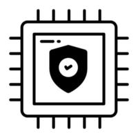 sicurezza scudo su processore mostrando concetto di processore sicurezza vettore