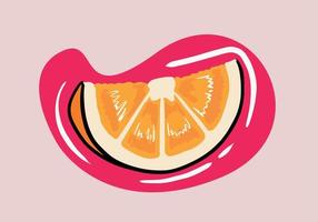 mano disegnato fresco arancia frutta fette isolato sfondo. cartone animato stile arancia frutta fetta. vettore