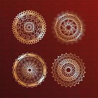 set di mandala d'oro vettore