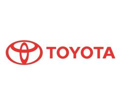 toyota logo marca auto simbolo con nome rosso design Giappone automobile vettore illustrazione